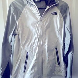 Grey/Dark Purple NorthFace rain jacket